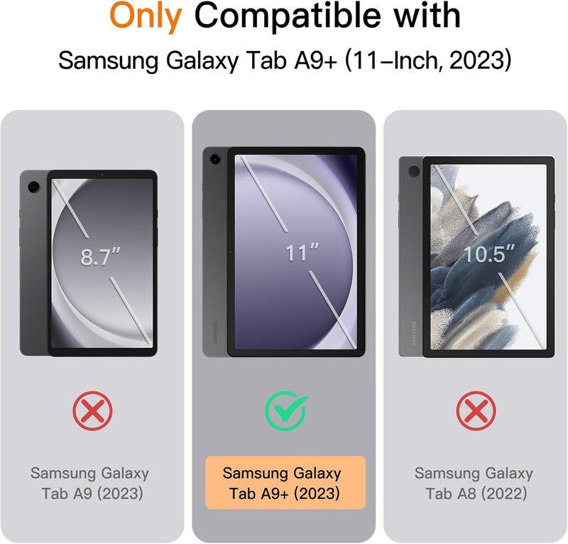 جي تيك حافظة لجهاز سامسونج جالاكسي تاب A9+ / A9 بلس 11 بوصة 2023، غطاء حماية رفيع مع حامل فوليو، رؤية متعددة الزوايا، خاصية الإيقاظ/السكون التلقائي، لون أسود - Image 2