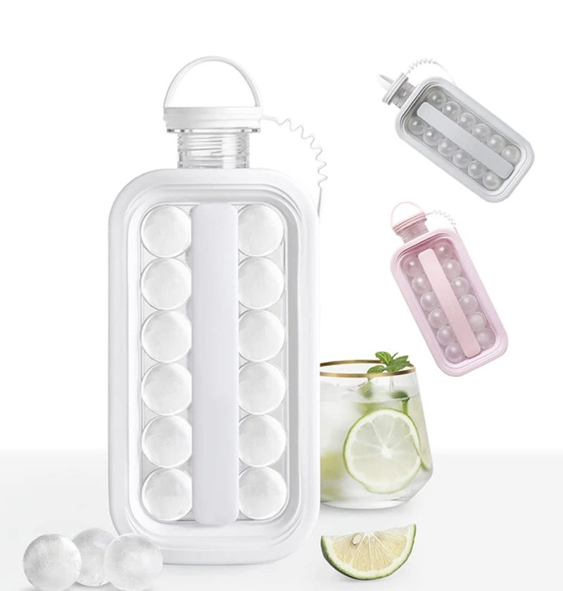 portable 2 in 1 diy leakproof bpa free pop ice cube trays molds ice ball maker bottle with lid (1) - Image 2