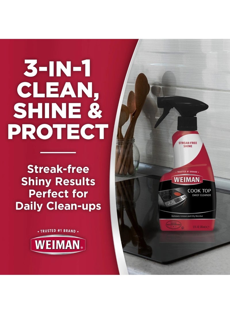 Weiman Weiman Cooktop Daily Cleaner 12oz Removes Grease and Oily Residue  - Image 3