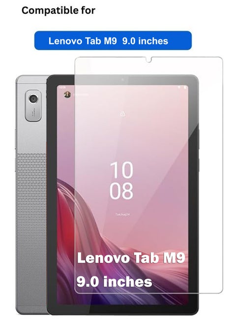 Lenovo Tab M9 9.0 inches 9H Hardness HD Tempered Glass Screen Protector 99% Transparency with device's original screen clarity and brightness- Clear