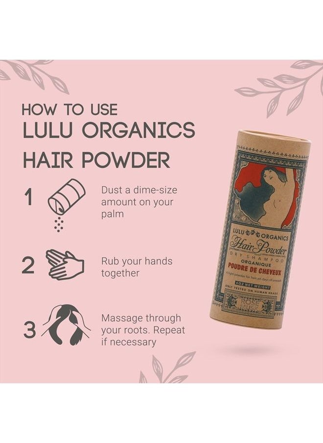 Hair Powder, All-Natural Dry Shampoo, Talc-Free Shampoo for Oily Hair, Rose Musk, 4 oz