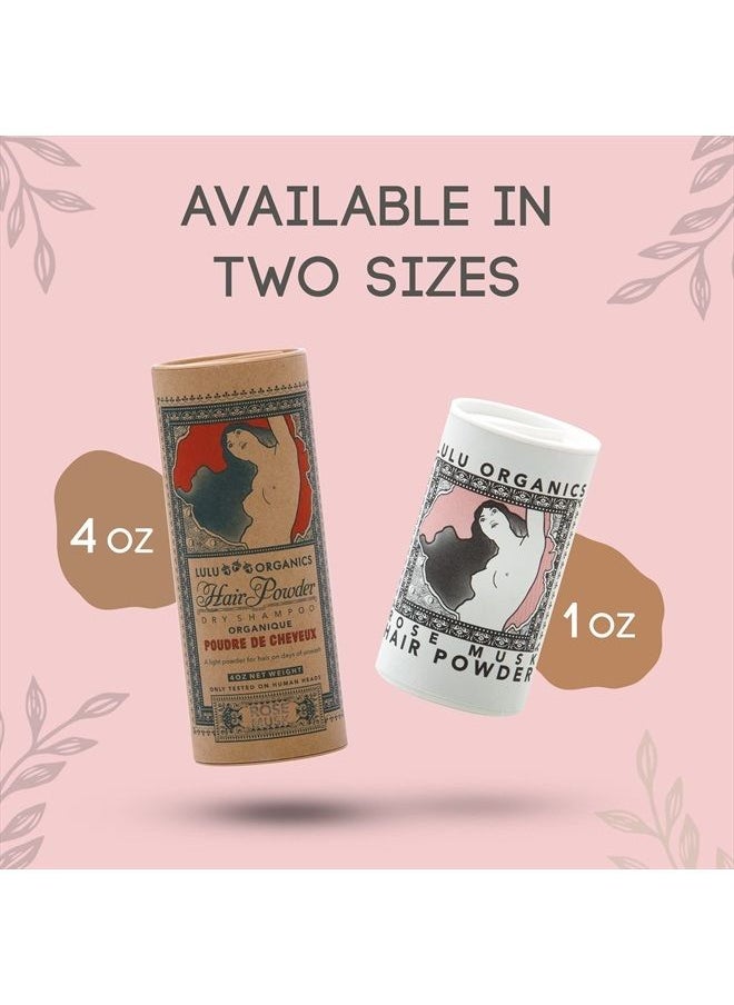 Hair Powder, All-Natural Dry Shampoo, Talc-Free Shampoo for Oily Hair, Rose Musk, 4 oz