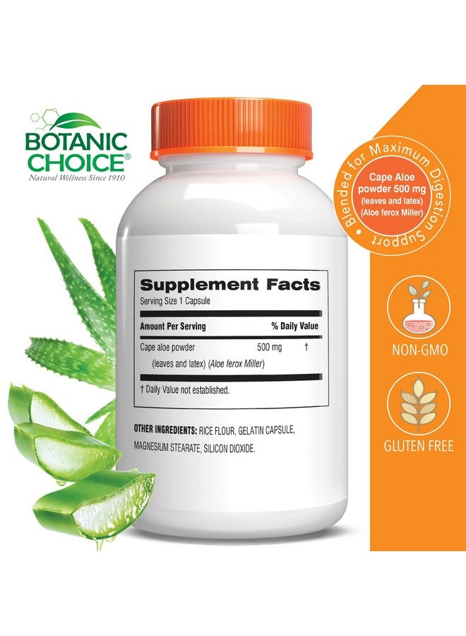 Botanic Choice Aloe Vera- Leaf and Latex, Digestive, Liver, Stomach health-Contains Amino Acids, Vitamins, Minerals, Enzymes- 500mg-Gluten Free, Non-GMO-180 capsules - Image 2