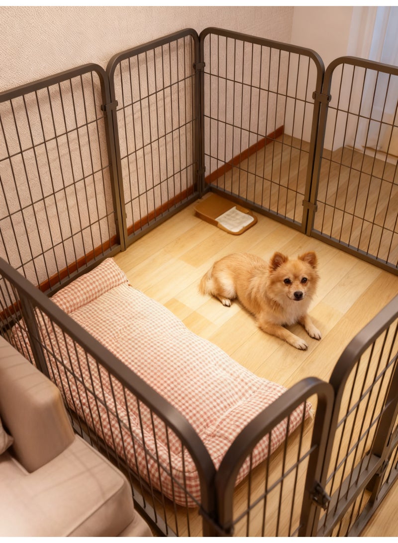 MissTiara قلم لعب للكلاب الصغيرة والمتوسطة للاستخدام الداخلي، سياج حيوانات أليفة بإطار معزز وتصميم آمن، مع أكواب شفط، قلم تمرين للجراء مقاوم للمضغ مع منطقة منفصلة للراحة واللعب بحجم: 120*60*70 سم - Image 5