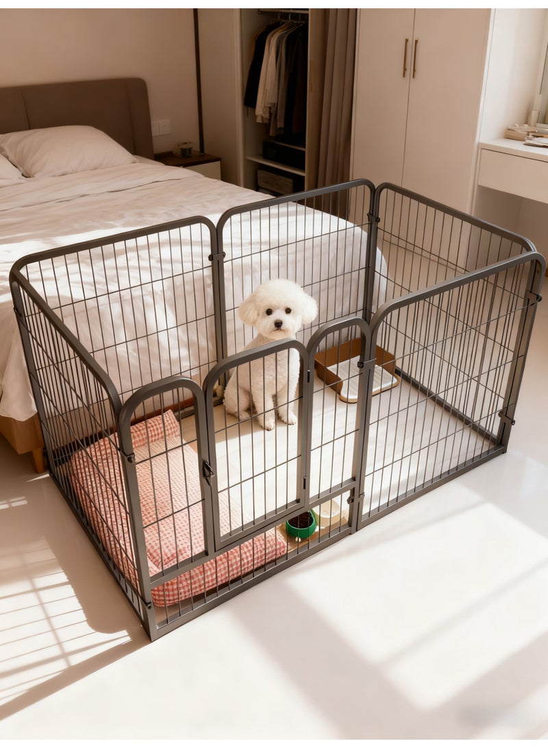 MissTiara قلم لعب للكلاب الصغيرة والمتوسطة للاستخدام الداخلي، سياج حيوانات أليفة بإطار معزز وتصميم آمن، مع أكواب شفط، قلم تمرين للجراء مقاوم للمضغ مع منطقة منفصلة للراحة واللعب بحجم: 120*60*70 سم - Image 4