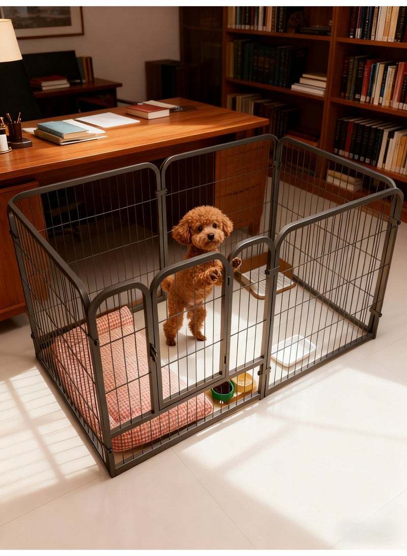 MissTiara قلم لعب للكلاب الصغيرة والمتوسطة للاستخدام الداخلي، سياج حيوانات أليفة بإطار معزز وتصميم آمن، مع أكواب شفط، قلم تمرين للجراء مقاوم للمضغ مع منطقة منفصلة للراحة واللعب بحجم: 120*60*70 سم - Image 3