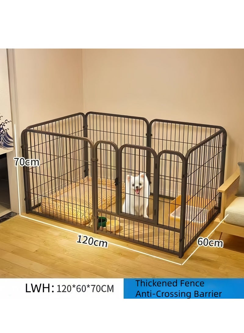 MissTiara قلم لعب للكلاب الصغيرة والمتوسطة للاستخدام الداخلي، سياج حيوانات أليفة بإطار معزز وتصميم آمن، مع أكواب شفط، قلم تمرين للجراء مقاوم للمضغ مع منطقة منفصلة للراحة واللعب بحجم: 120*60*70 سم - Image 2