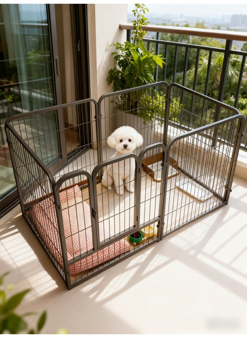 MissTiara قلم لعب للكلاب الصغيرة والمتوسطة للاستخدام الداخلي، سياج حيوانات أليفة بإطار معزز وتصميم آمن، مع أكواب شفط، قلم تمرين للجراء مقاوم للمضغ مع منطقة منفصلة للراحة واللعب بحجم: 120*60*70 سم - Image 1
