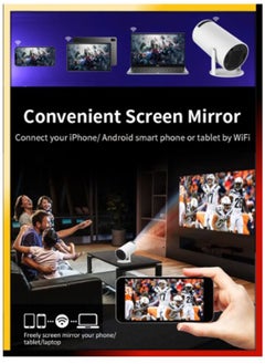 BSNL Android Smart 1080P Projector Portable Auto Keystone WiFi Bluetooth 130 Inch Screen 180 Degree Flip Portable Projector Home Theater Full HD 1080P for Indoor Outdoor Home Birthday Gift Compatible with TV Stick/HDMI/USB/PS5/iOS/PS4  - Image 3