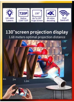 BSNL Android Smart 1080P Projector Portable Auto Keystone WiFi Bluetooth 130 Inch Screen 180 Degree Flip Portable Projector Home Theater Full HD 1080P for Indoor Outdoor Home Birthday Gift Compatible with TV Stick/HDMI/USB/PS5/iOS/PS4  - Image 4