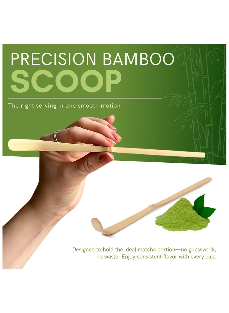Nexso Traditional Matcha Set - 7-Piece Premium Japanese Ceremony Kit with Bamboo Matcha Whisk set, Whisk Holder, Matcha Scoop, Matcha Bowl, Sifter, Tea Towel & Spoon for an Authentic Matcha Experience - Image 3