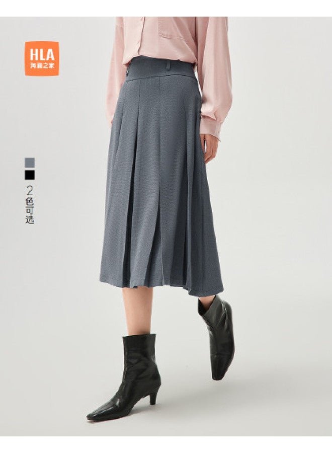 HLA A-Line Business Midi Skirt For Autumn And Spring, Slimming And Elegant Half Skirt - Image 1