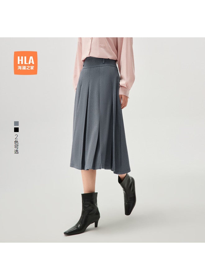 HLA A-Line Business Midi Skirt For Autumn And Spring, Slimming And Elegant Half Skirt - Image 2