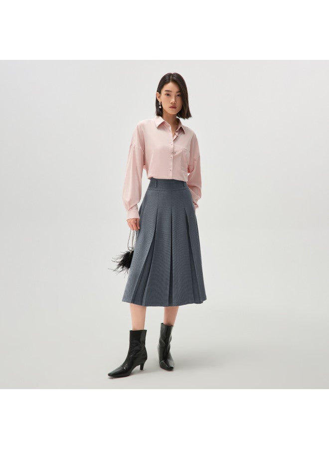 HLA A-Line Business Midi Skirt For Autumn And Spring, Slimming And Elegant Half Skirt - Image 4