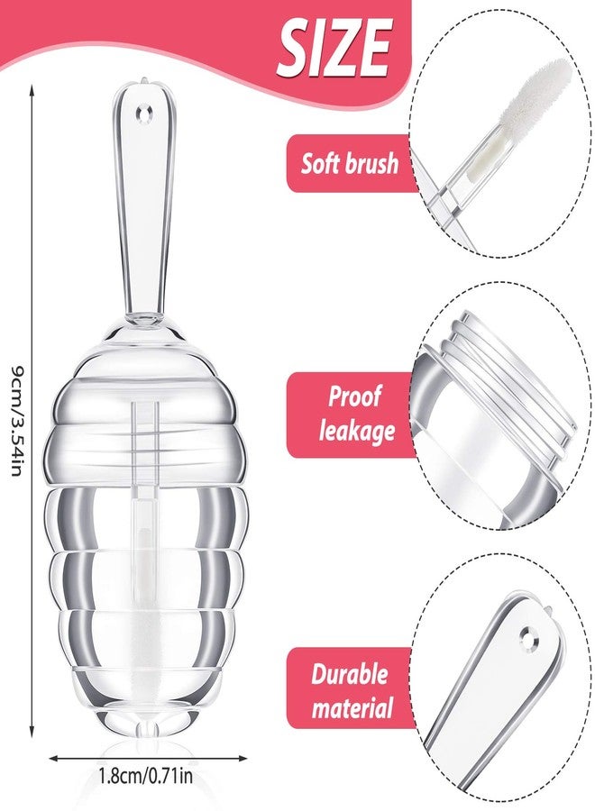 Maitys 18 Pieces Empty Lip Gloss Tubes Honey Pots Shaped Plastic Gloss Container Mini Clear Refillable Lip Balm Bottle Container with 2 Pieces Plastic Funnels for Women DIY Cosmetics, 6 ml - Image 2