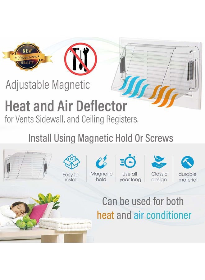 HOME INTUITION Adjustable Magnetic Heat and Air Deflector for Vents, Sidewall, and Ceiling Registers, 2 Pack - Image 5