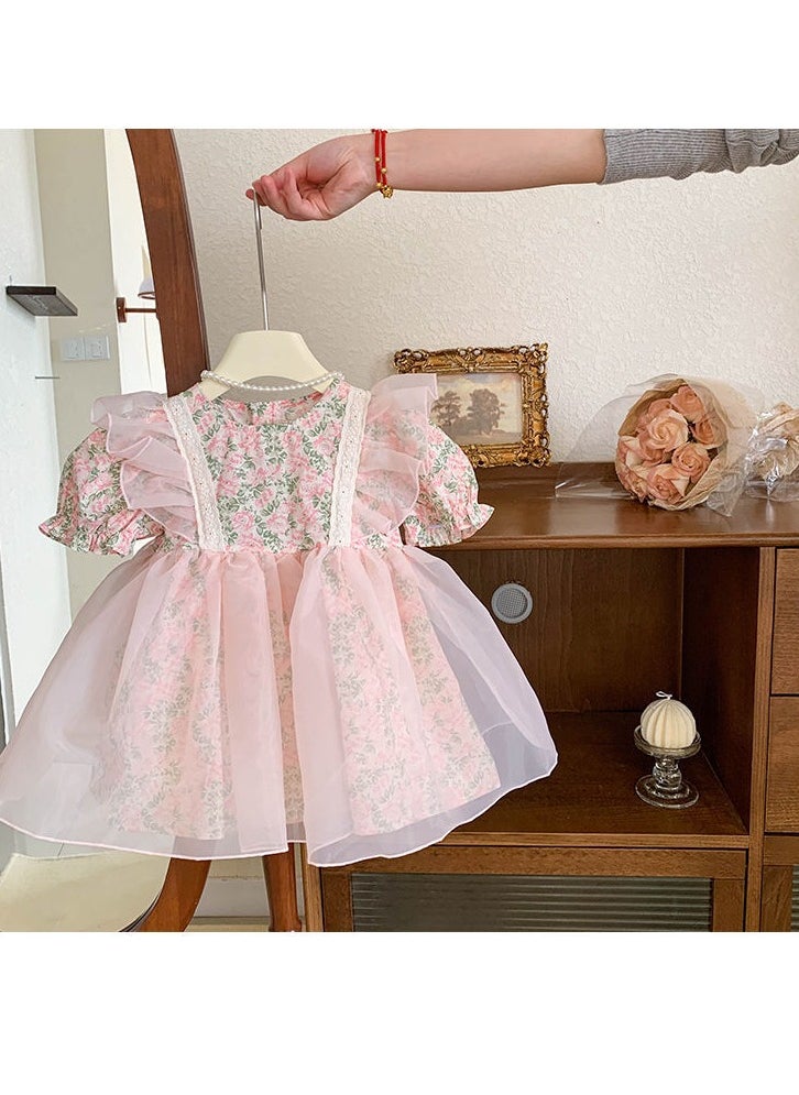 Generic Baby Girl Puff Sleeve Summer Dress – Korean Style Toddler Outfit, Breathable Casual Dress, Baby Gift Set, Newborn Baby Clothes – 90cm  - Image 4