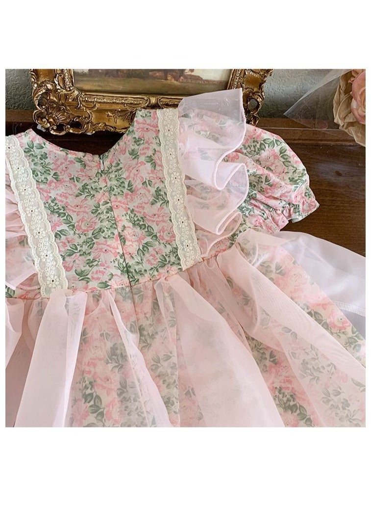 Generic Baby Girl Puff Sleeve Summer Dress – Korean Style Toddler Outfit, Breathable Casual Dress, Baby Gift Set, Newborn Baby Clothes – 90cm  - Image 3