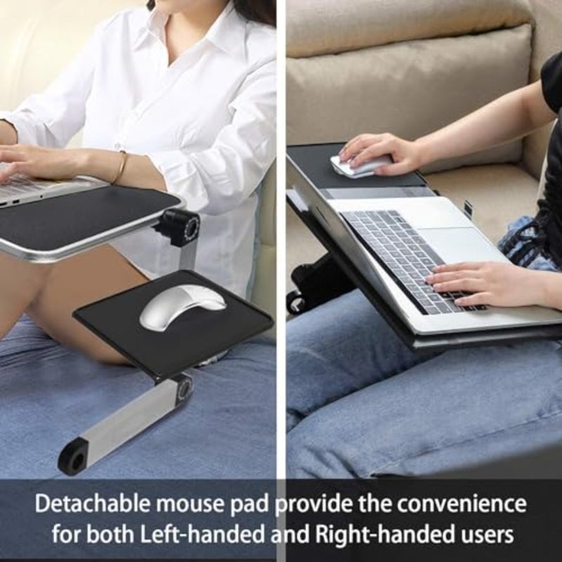 Laptop Stand, Adjustable Height for Desk, Portable Lap Table with Cooling Fan for 15.6 Inch Notebook Lightweight Foldable Computer Riser for Couch Bed Sofa Home Office - Image 4
