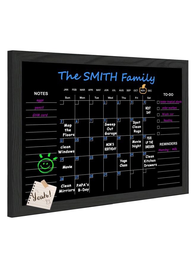 TORASO Chalkboard Calendar, 13” × 17“ Small Size Calendar Magnetic Chalk Board, Monthly and Weekly Chalkboard, Family Planner(Family-HB-3343) - Image 1