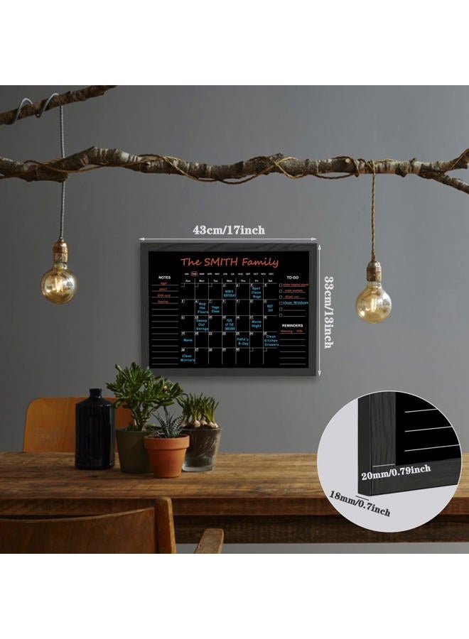 TORASO Chalkboard Calendar, 13” × 17“ Small Size Calendar Magnetic Chalk Board, Monthly and Weekly Chalkboard, Family Planner(Family-HB-3343) - Image 3