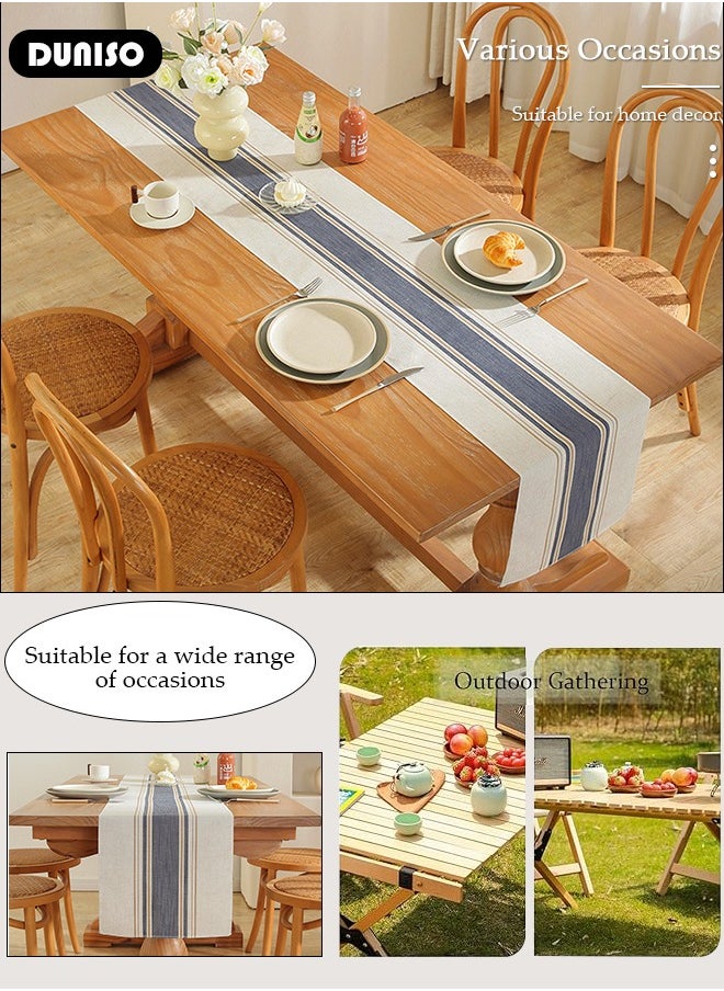 DUNISO Table Runner, 30*180 CM Boho Table Runner for Modern Farmhouse Decor, Natural Cotton Woven Runner with Tassels for Wedding Party Farmhouse Dining Table Decor  - Image 5