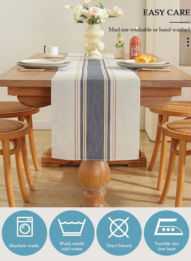 DUNISO Table Runner, 33*183 CM Boho Table Runner for Modern Farmhouse Decor, Natural Cotton Woven Runner with Tassels for Wedding Party Farmhouse Dining Table Decor - Image 3