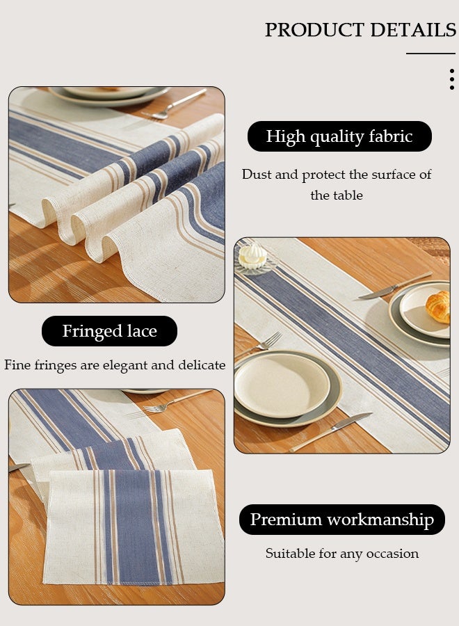 DUNISO Table Runner, 33*183 CM Boho Table Runner for Modern Farmhouse Decor, Natural Cotton Woven Runner with Tassels for Wedding Party Farmhouse Dining Table Decor - Image 5