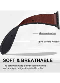 Generic Magnetic Leather Watch Band for Apple Watch Ultra, 49mm 45mm 44mm 42mm, Magnetic Buckle Replacement Genuine Leather Strap for Apple Watch Series, Brown  - Image 5