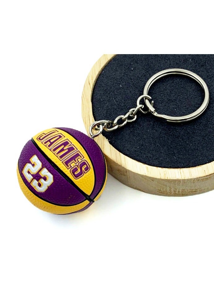 NBA Basketball Keychain Souvenir Basketball Pendant Set  11 Random Pieces Diameter  3.8cm  Plastic  Stainless Steel Material - Image 2