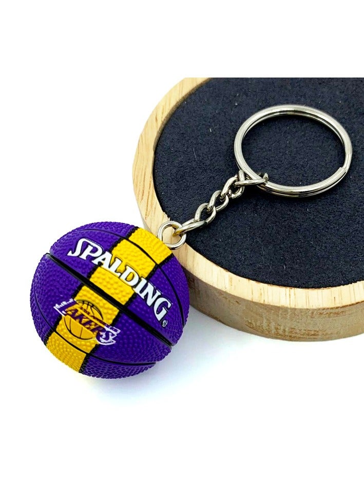 NBA Basketball Keychain Souvenir Basketball Pendant Set  11 Random Pieces Diameter  3.8cm  Plastic  Stainless Steel Material - Image 3