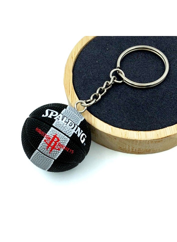 NBA Basketball Keychain Souvenir Basketball Pendant Set  11 Random Pieces Diameter  3.8cm  Plastic  Stainless Steel Material - Image 4