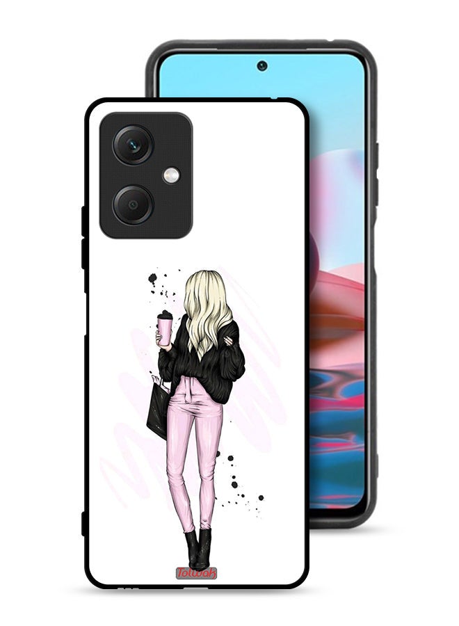 Tolwak Xiaomi Redmi Note 12 Protective Case Cover Girl Holding Coffee Cup Art - Image 1