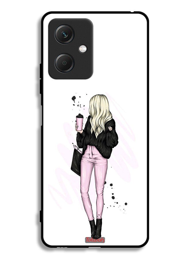 Tolwak Xiaomi Redmi Note 12 Protective Case Cover Girl Holding Coffee Cup Art - Image 2