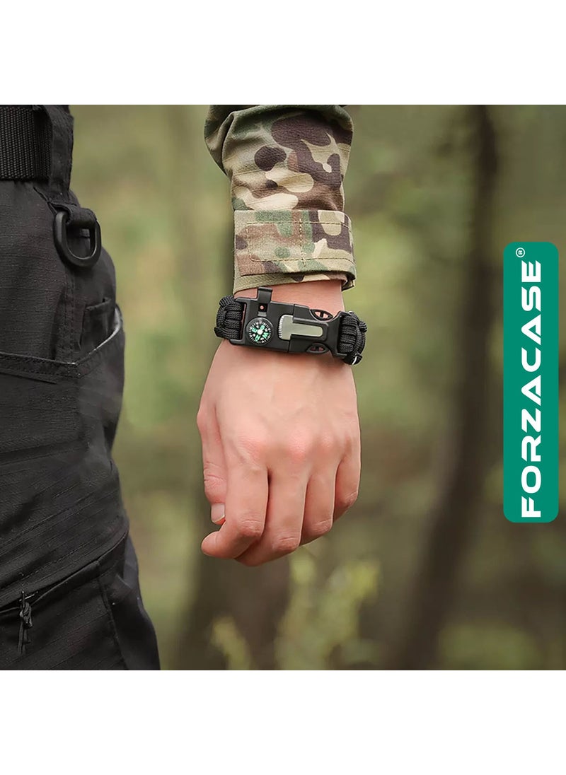 Forzacase - Multi-Purpose Parachute Rope Bracelet with Compass and Pressure Survival Bracelet - FC657 - Image 1