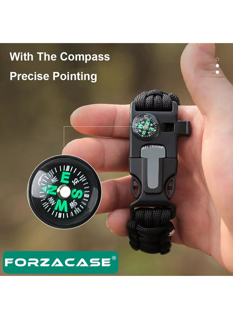 Forzacase - Multi-Purpose Parachute Rope Bracelet with Compass and Pressure Survival Bracelet - FC657 - Image 1