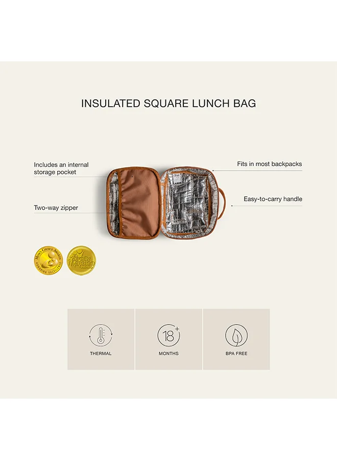 سترون Insulated Square Lunch Bag For Kids School, Bpa Free, Recycled Pet Material Lunch Bag - Ballerina