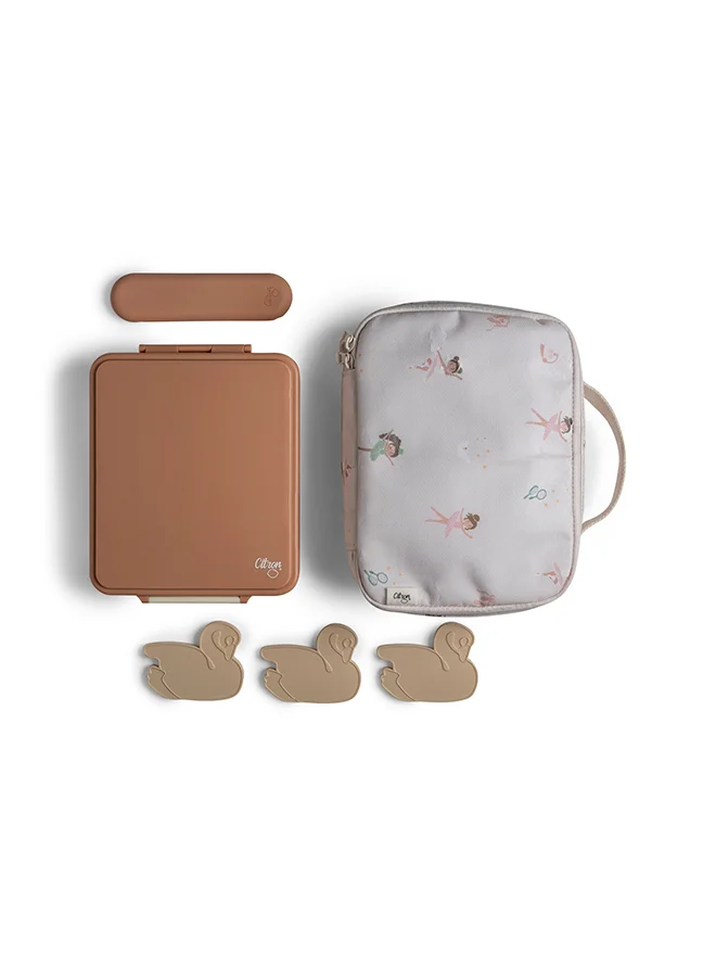 سترون Insulated Square Lunch Bag For Kids School, Bpa Free, Recycled Pet Material Lunch Bag - Ballerina