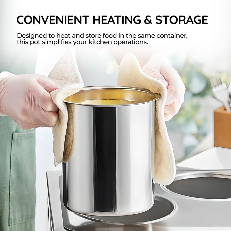 OCSParts OCS Parts 3.5 Quart Bain Marie Pot | 7-3/4" x 5-11/16" Stainless Steel Pot for Warm or Cold Food, Sauces, Soups, or Organizing Cooking Utensils - Image 5