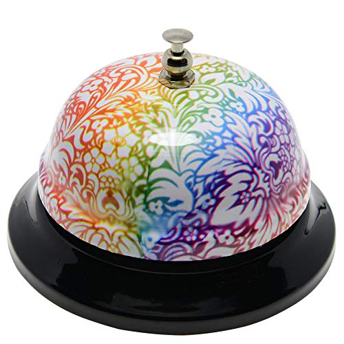 WEKOIL Call Bell Floral Desk Service Bell Customer Ding Bell for Restaurant Hotel Room Kitchen Party Office Elderly Teachers Chef Large Flower Bell,3.35 inch - Image 1