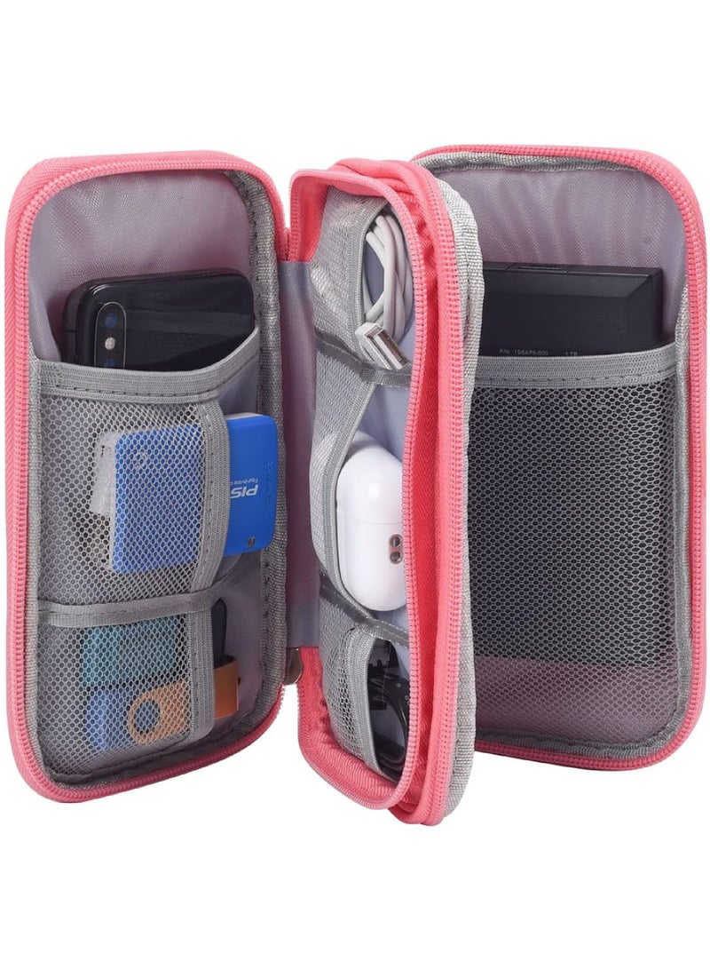Rock Pow Electronic Organizer Travel USB Cable Accessories Bag/Case Waterproof for Power Bank Charging Cords Chargers Mouse Earphones Flash Drive  - Image 4