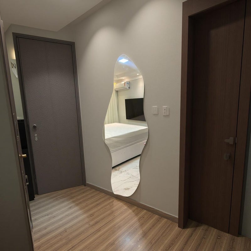 Self Adhesive Acrylic Decorative Mirror Easy To Install Without Drilling Space Saving Wall Mounted Design For Bathroom Hallway Wardrobe Bedroom Door 40 16 Inch By 13 39 Inch - Image 2