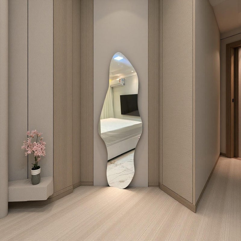 Self Adhesive Acrylic Decorative Mirror Easy To Install Without Drilling Space Saving Wall Mounted Design For Bathroom Hallway Wardrobe Bedroom Door 40 16 Inch By 13 39 Inch - Image 3