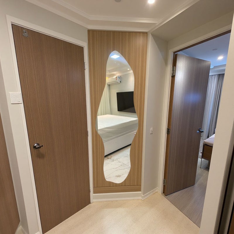 Self Adhesive Acrylic Decorative Mirror Easy To Install Without Drilling Space Saving Wall Mounted Design For Bathroom Hallway Wardrobe Bedroom Door 40 16 Inch By 13 39 Inch - Image 1