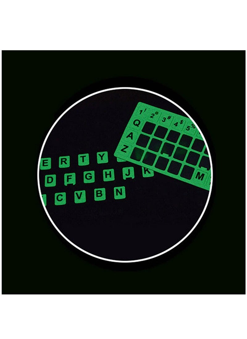 Generic - 1 Sheet Universal Arabic Keyboard Sticker Glow in The Dark Luminous Arabic English Keyboard Decal for Computer - Image 1