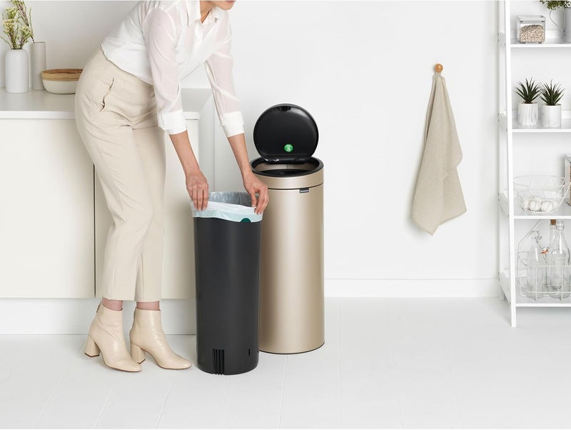 Brabantia 30L Kitchen Touch Bin with Removable Lid, Soft-Touch Open, Easy Clean, Metallic Gold - Image 3