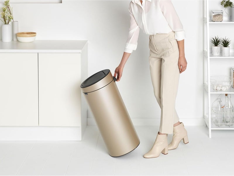Brabantia 30L Kitchen Touch Bin with Removable Lid, Soft-Touch Open, Easy Clean, Metallic Gold - Image 4
