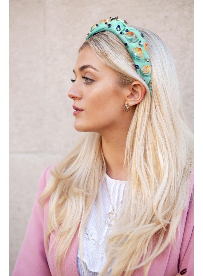 MOLOCH Ocean Headband For Women Seashell Whale Knotted Headband Jeweled Crystal Top Knot Headband Summer Beach Wedding Party Hair Accessories Gifts - Image 4