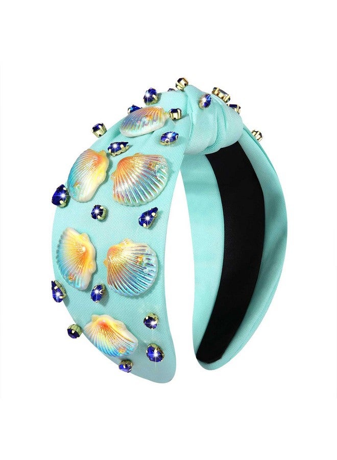 MOLOCH Ocean Headband For Women Seashell Whale Knotted Headband Jeweled Crystal Top Knot Headband Summer Beach Wedding Party Hair Accessories Gifts - Image 1