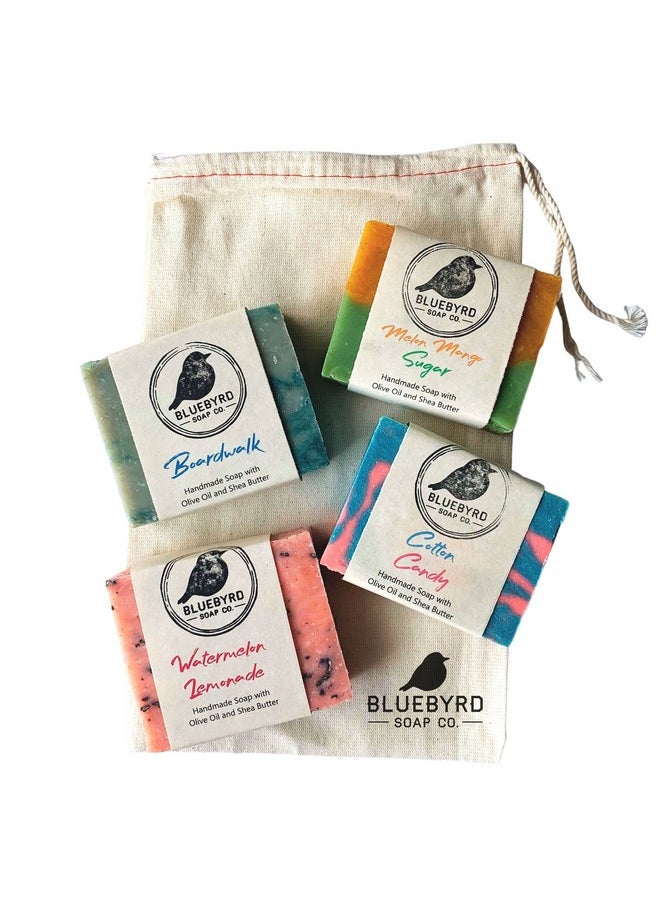 BLUEBYRD SOAP CO. Natural Kids Soap Bars Variety Pack Of 4 Childrens Body Wash Bar Soap Assorted Set Gift For Teens & Kids Colorful Organic Soap Gift Set For Kids Usa Made Natural (Pack 1)  - Image 1